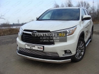 Пороги с площадкой (нерж. лист) 60,3 мм Toyota Highlander 2014
